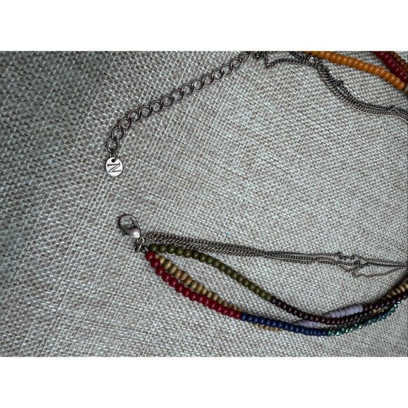 Natural Elements “N” Agate Slice Necklace – Floral Mixed Media Statement Pendant - Picture 9 of 10